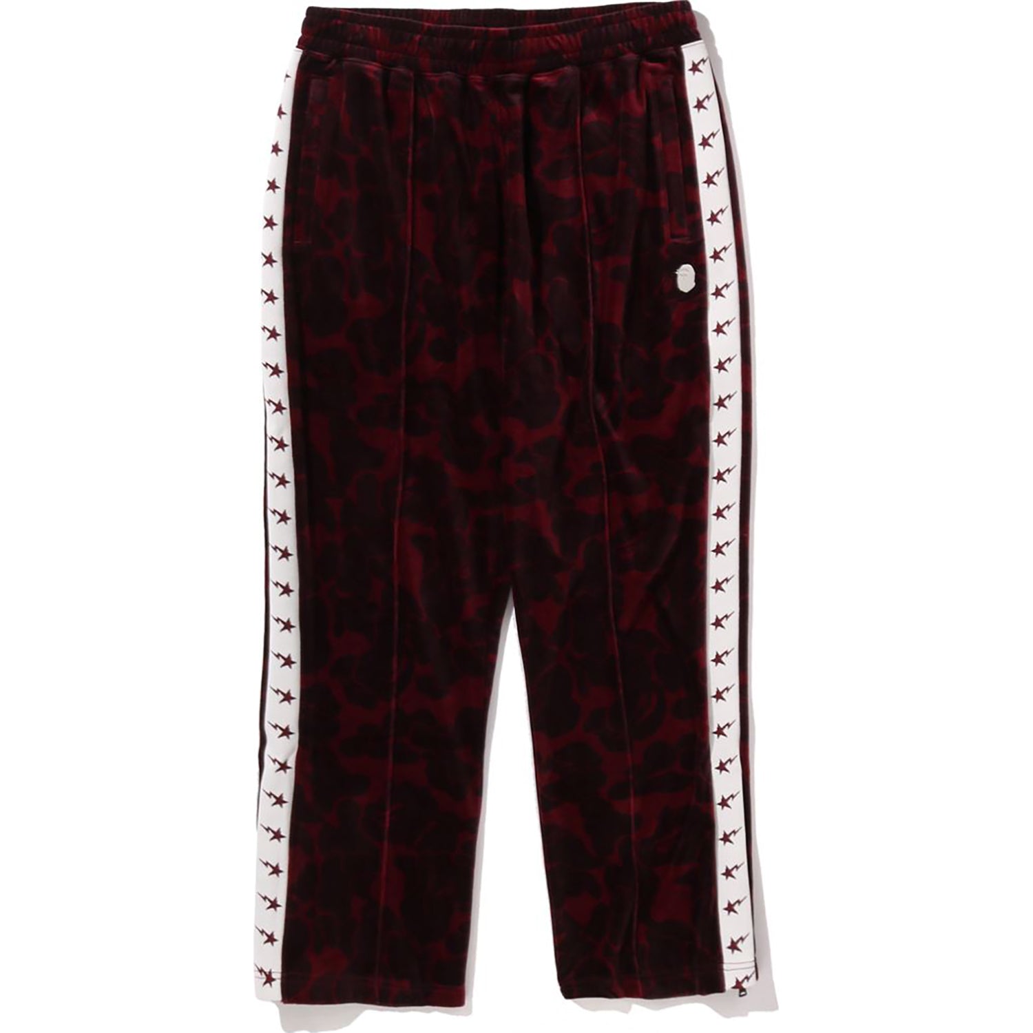 SOLID CAMO VELOUR METAL ONE POINT TRACK PANTS - BAPE Men's Pants
