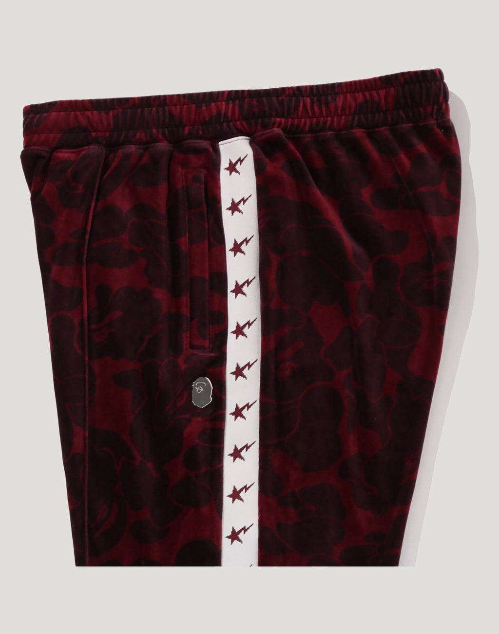 SOLID CAMO VELOUR METAL ONE POINT RELAXED FIT TRACK PANTS MENS
