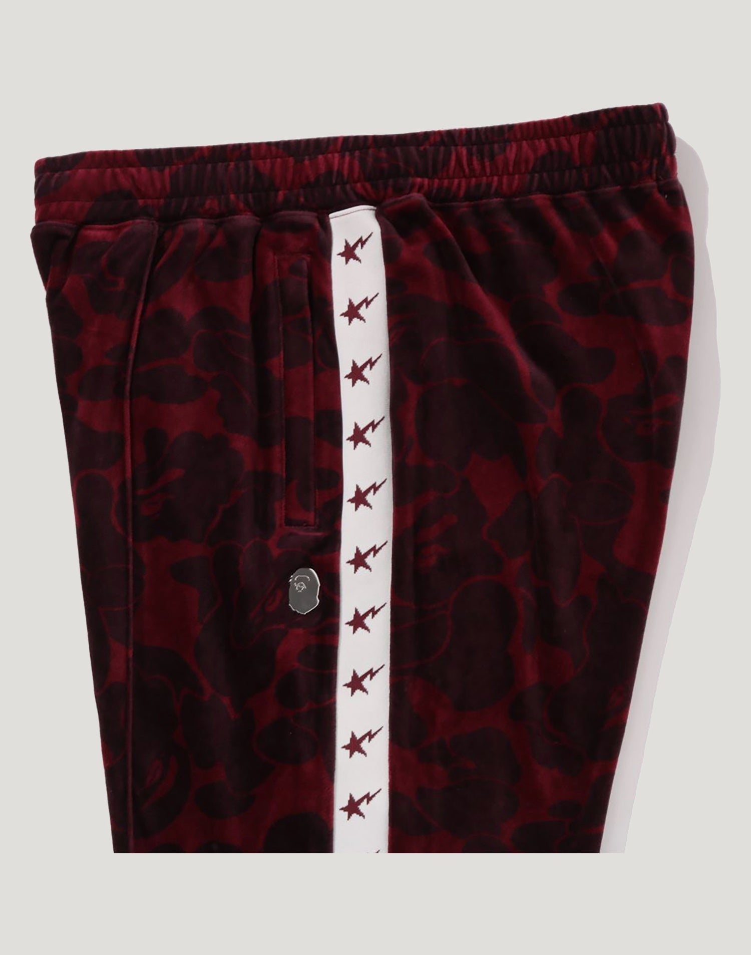 SOLID CAMO VELOUR METAL ONE POINT RELAXED FIT TRACK PANTS MENS
