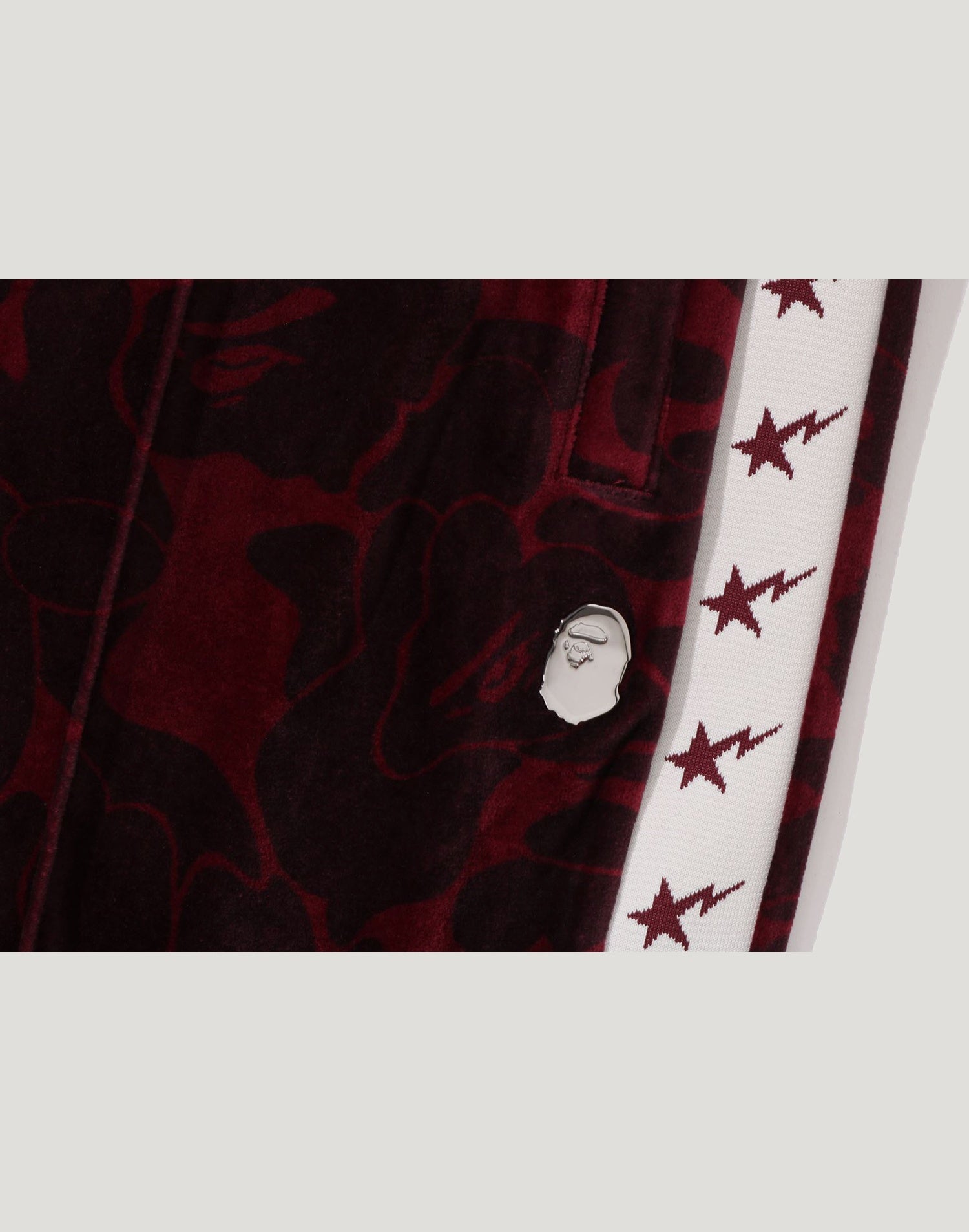 SOLID CAMO VELOUR METAL ONE POINT RELAXED FIT TRACK PANTS MENS