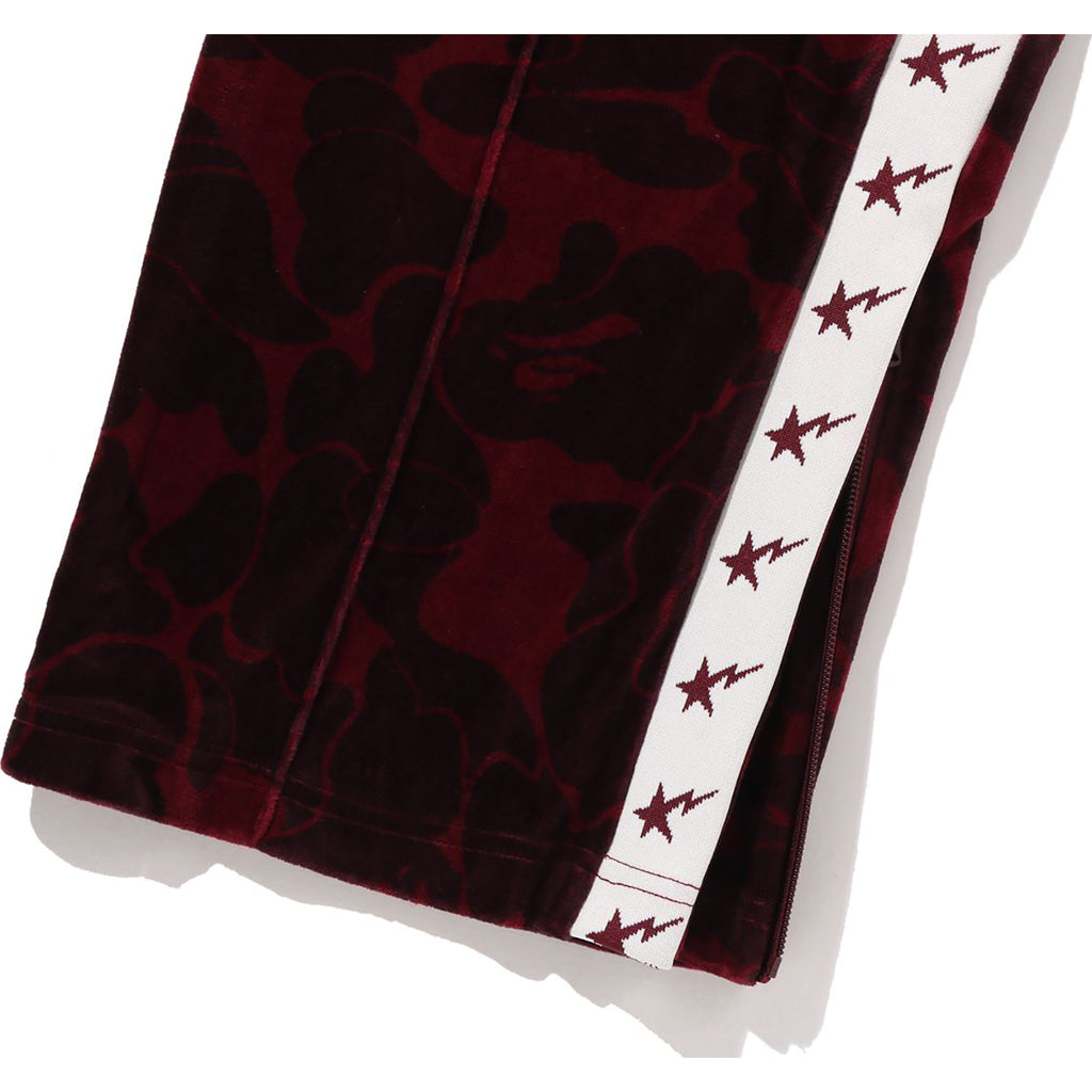 SOLID CAMO VELOUR METAL ONE POINT RELAXED FIT TRACK PANTS MENS