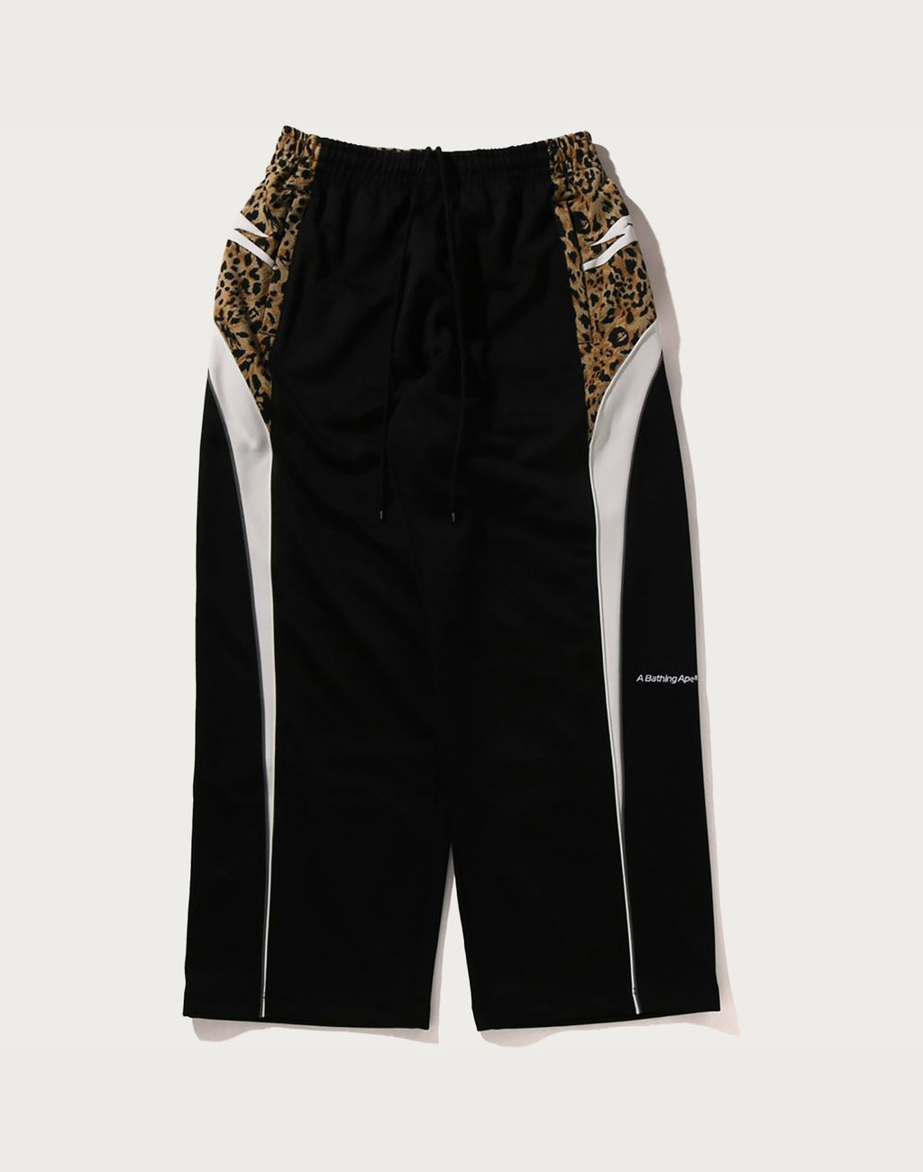 WILD LEOPARD PATTERN OVERSIZED FIT TRACK PANTS MENS