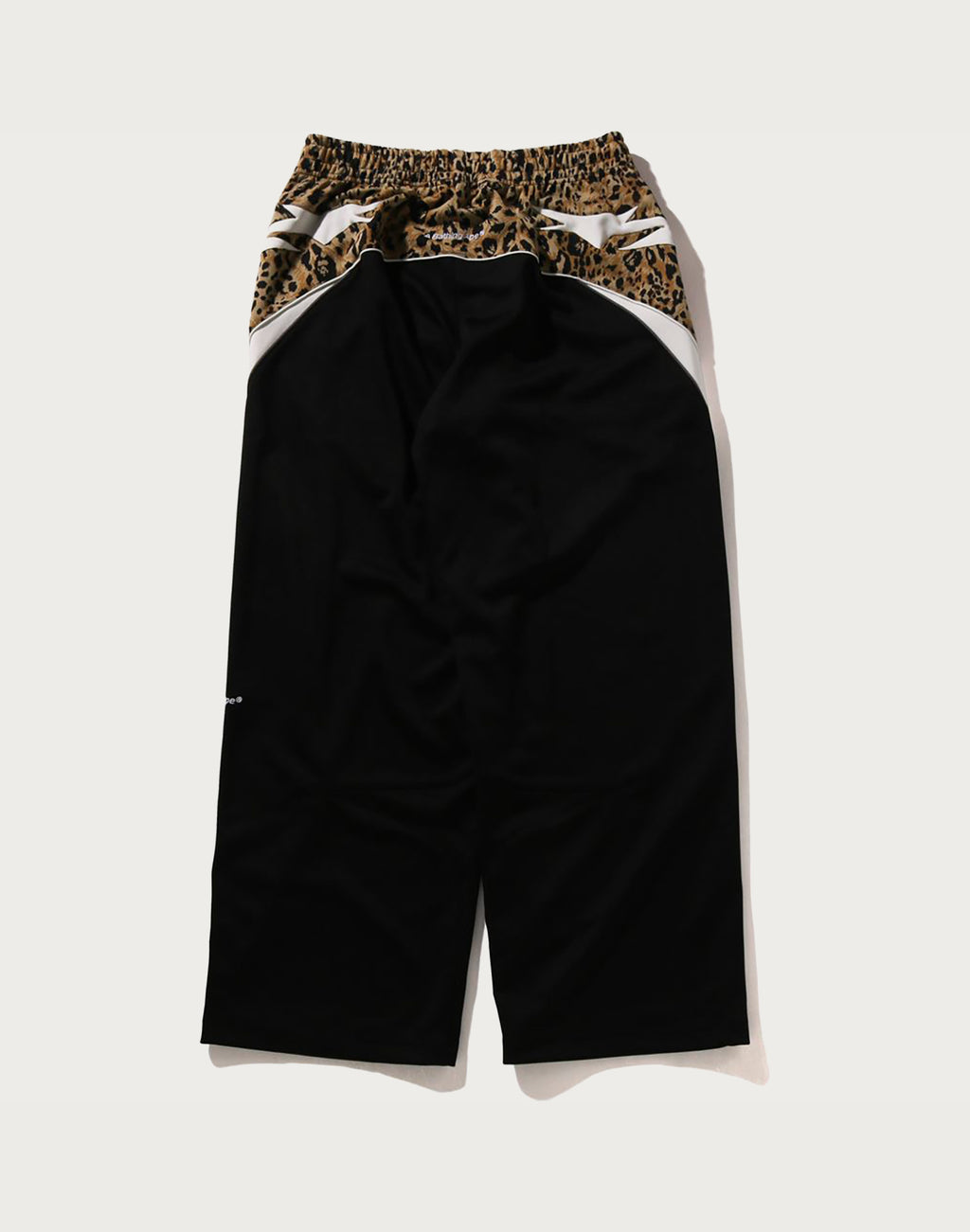WILD LEOPARD PATTERN OVERSIZED FIT TRACK PANTS MENS