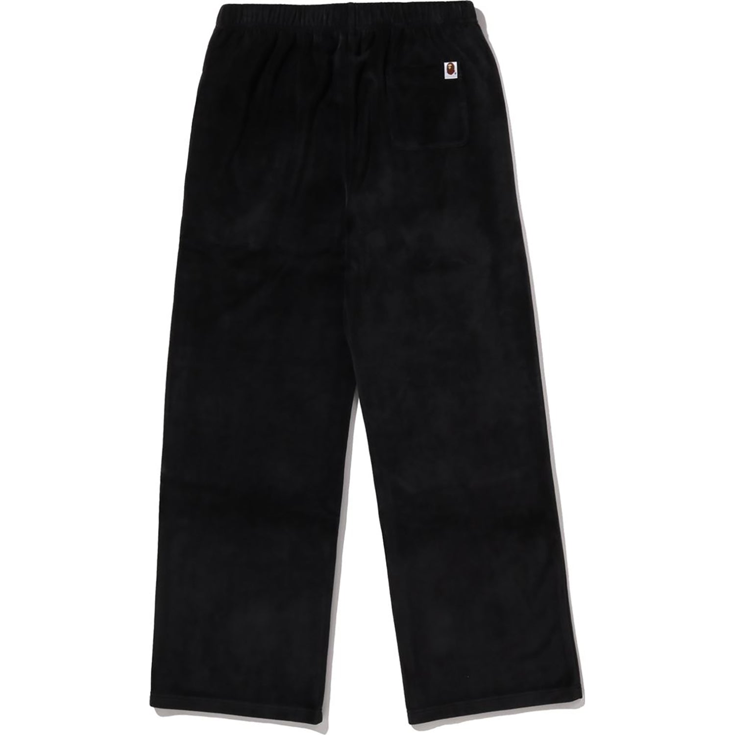BAPE Women's Cotton Swarovski Ape Head Velour Wide Pants Sax Black
