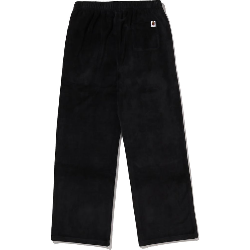 CRYSTAL STONE APE HEAD VELOUR WIDE PANTS LADIES
