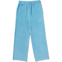 CRYSTAL STONE APE HEAD VELOUR WIDE PANTS LADIES