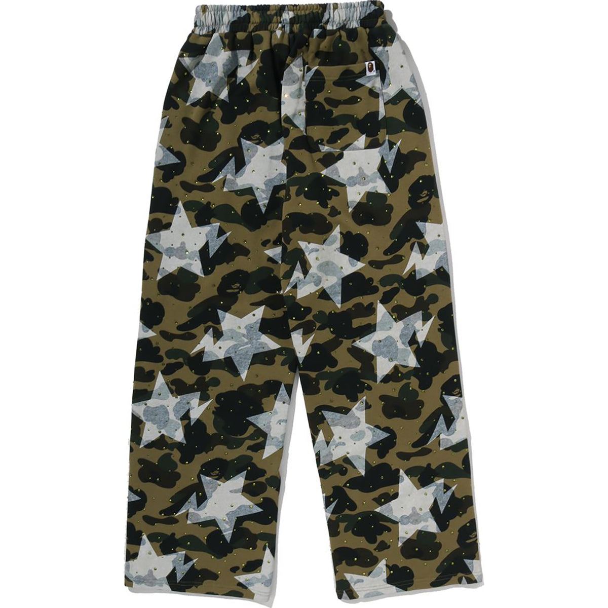 STA OVER PRINT 1ST CAMO CRYSTAL STONE SWEAT PANTS LADIES