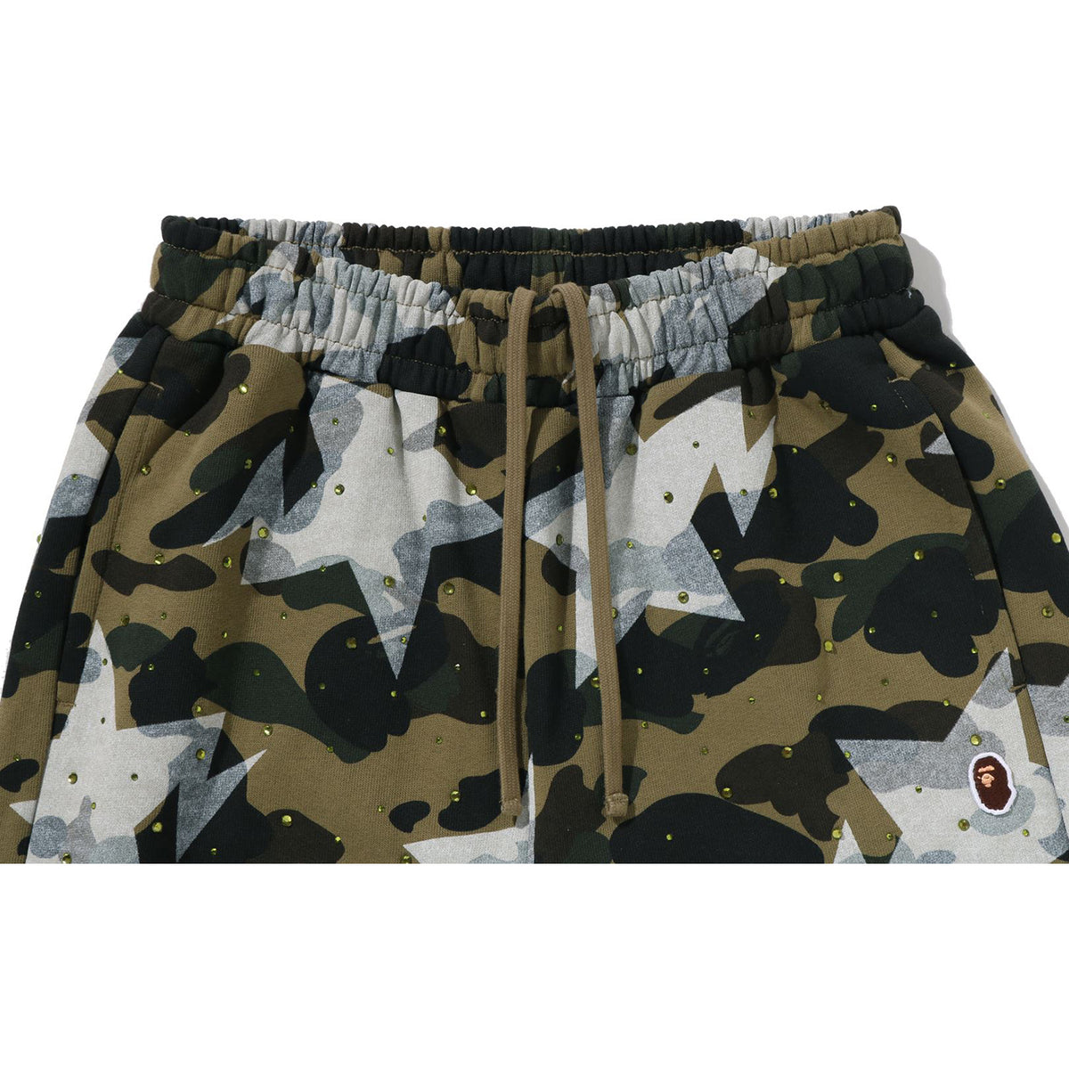 STA OVER PRINT 1ST CAMO CRYSTAL STONE SWEAT PANTS LADIES
