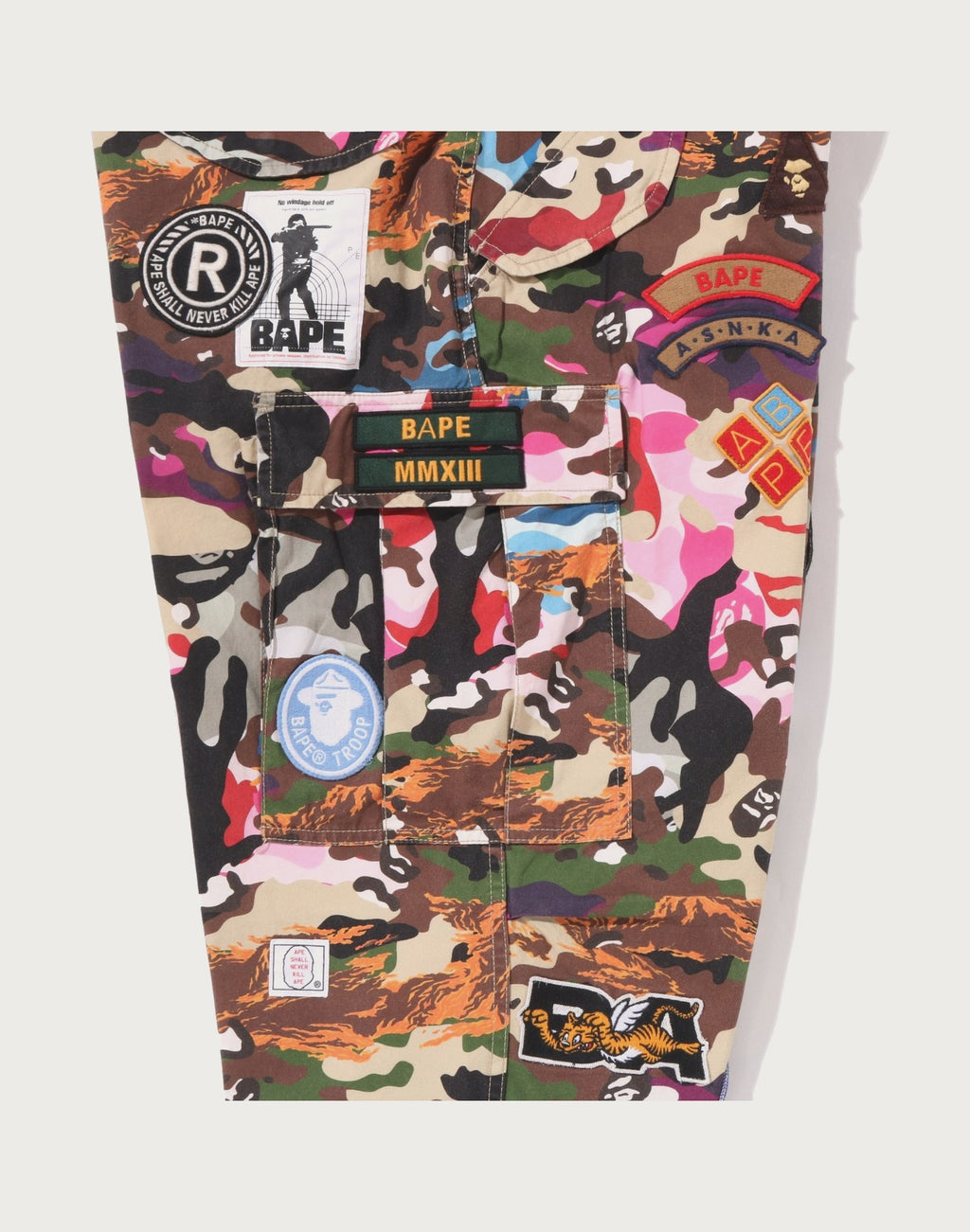 HYBRID CAMO MULTI BADGE CARGO PANTS MENS