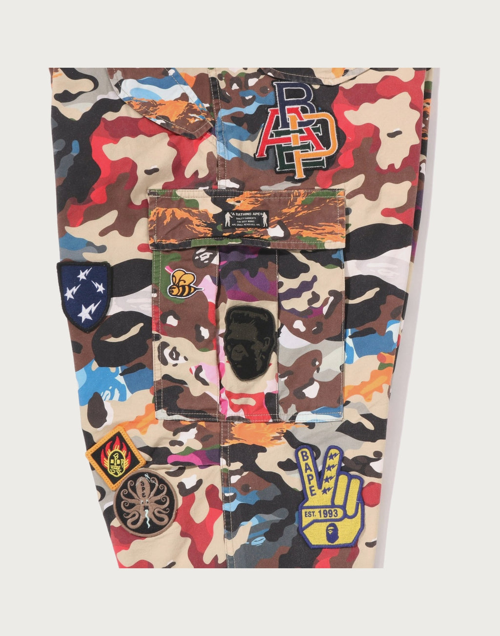HYBRID CAMO MULTI BADGE CARGO PANTS MENS