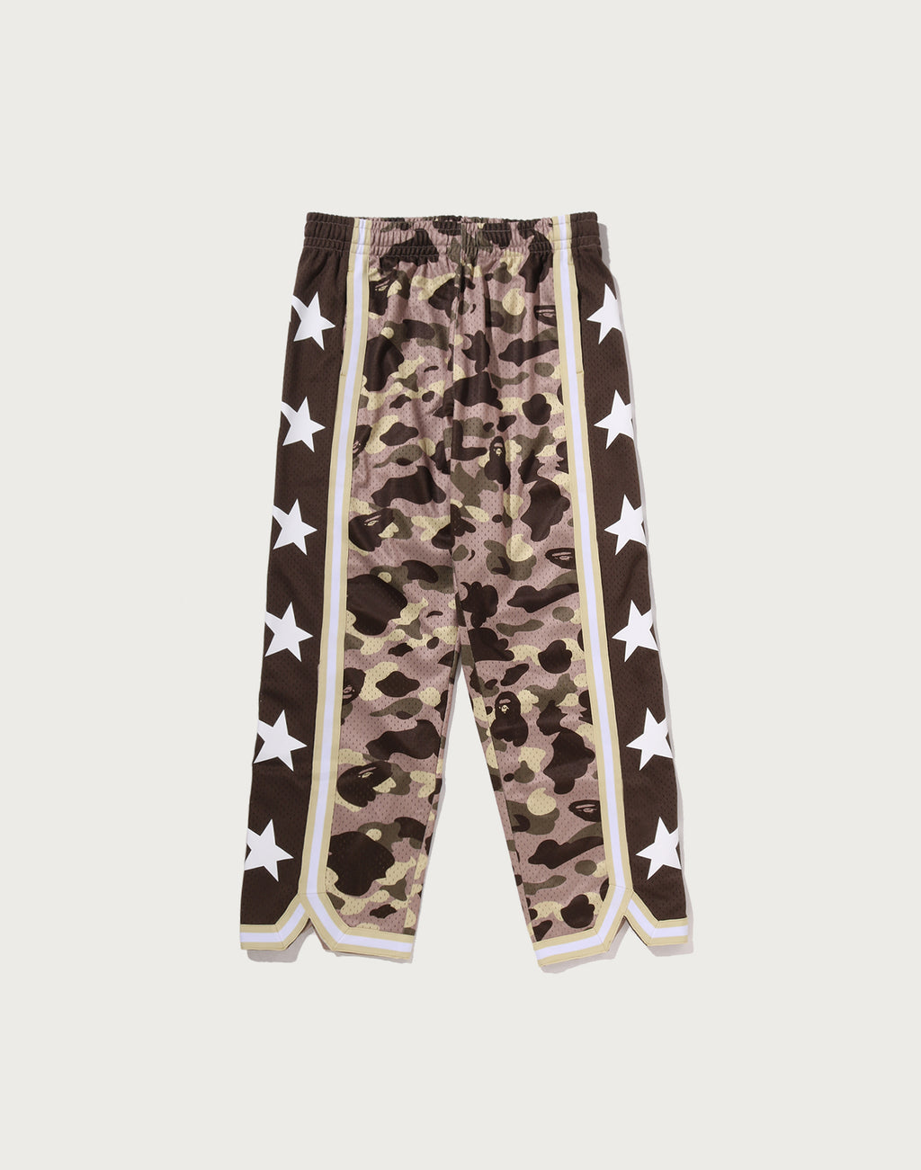 COLOR CAMO MESH HIGH SPLIT SNAP BUTTON RELAXED FIT PANTS MENS