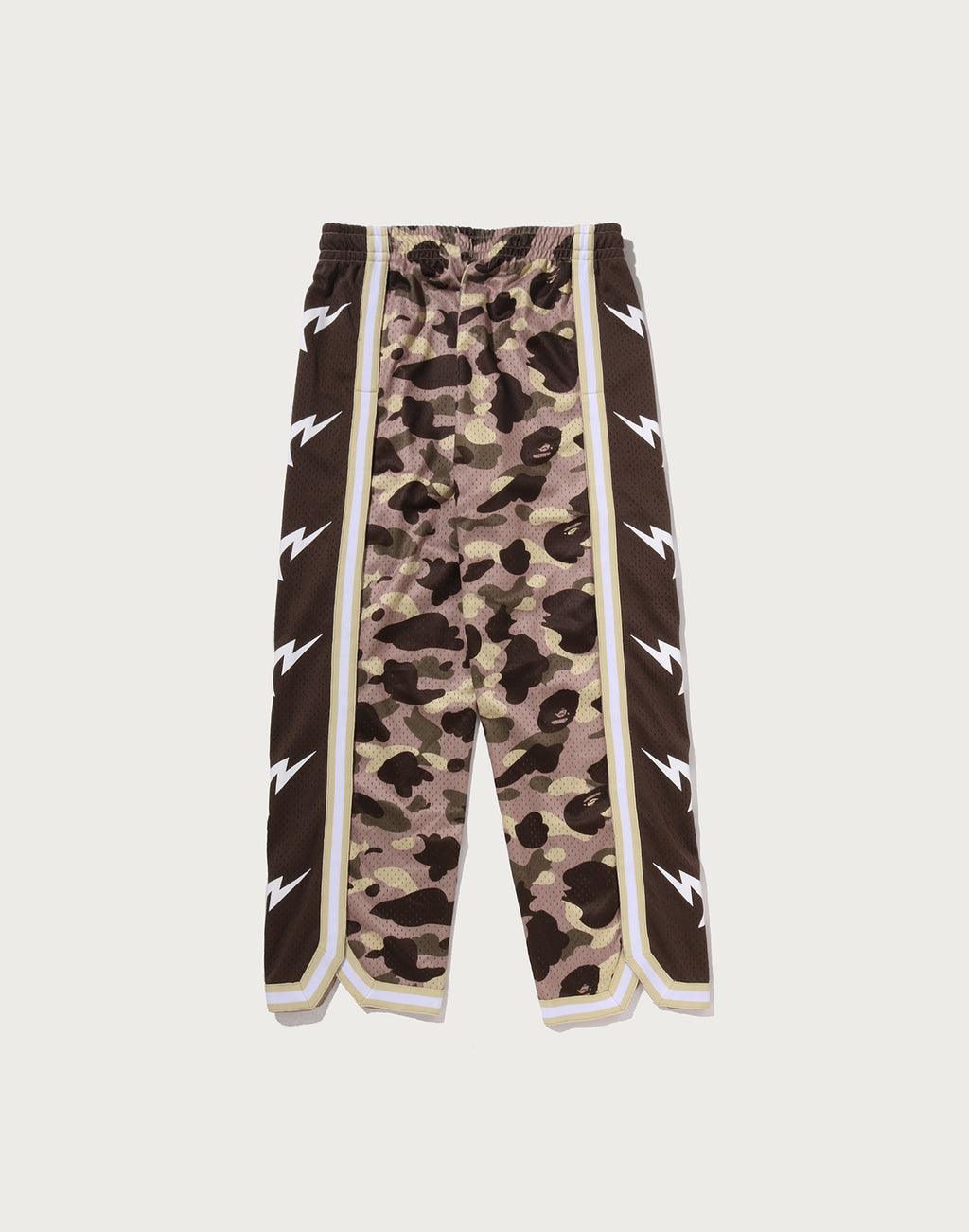 COLOR CAMO MESH HIGH SPLIT SNAP BUTTON RELAXED FIT PANTS MENS