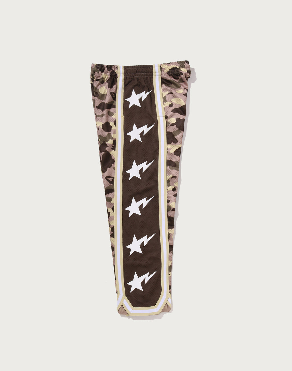 COLOR CAMO MESH HIGH SPLIT SNAP BUTTON RELAXED FIT PANTS MENS