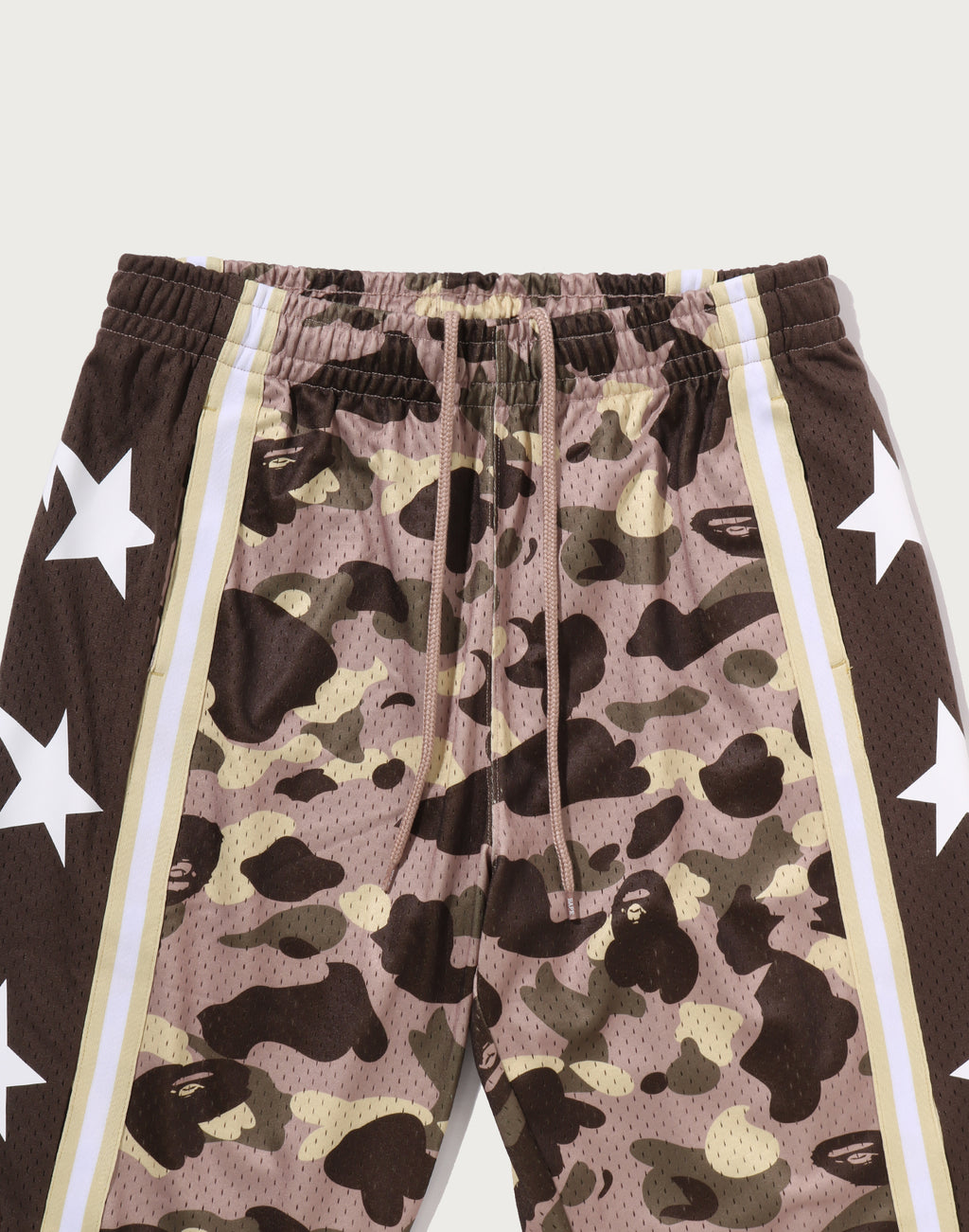 COLOR CAMO MESH HIGH SPLIT SNAP BUTTON RELAXED FIT PANTS MENS