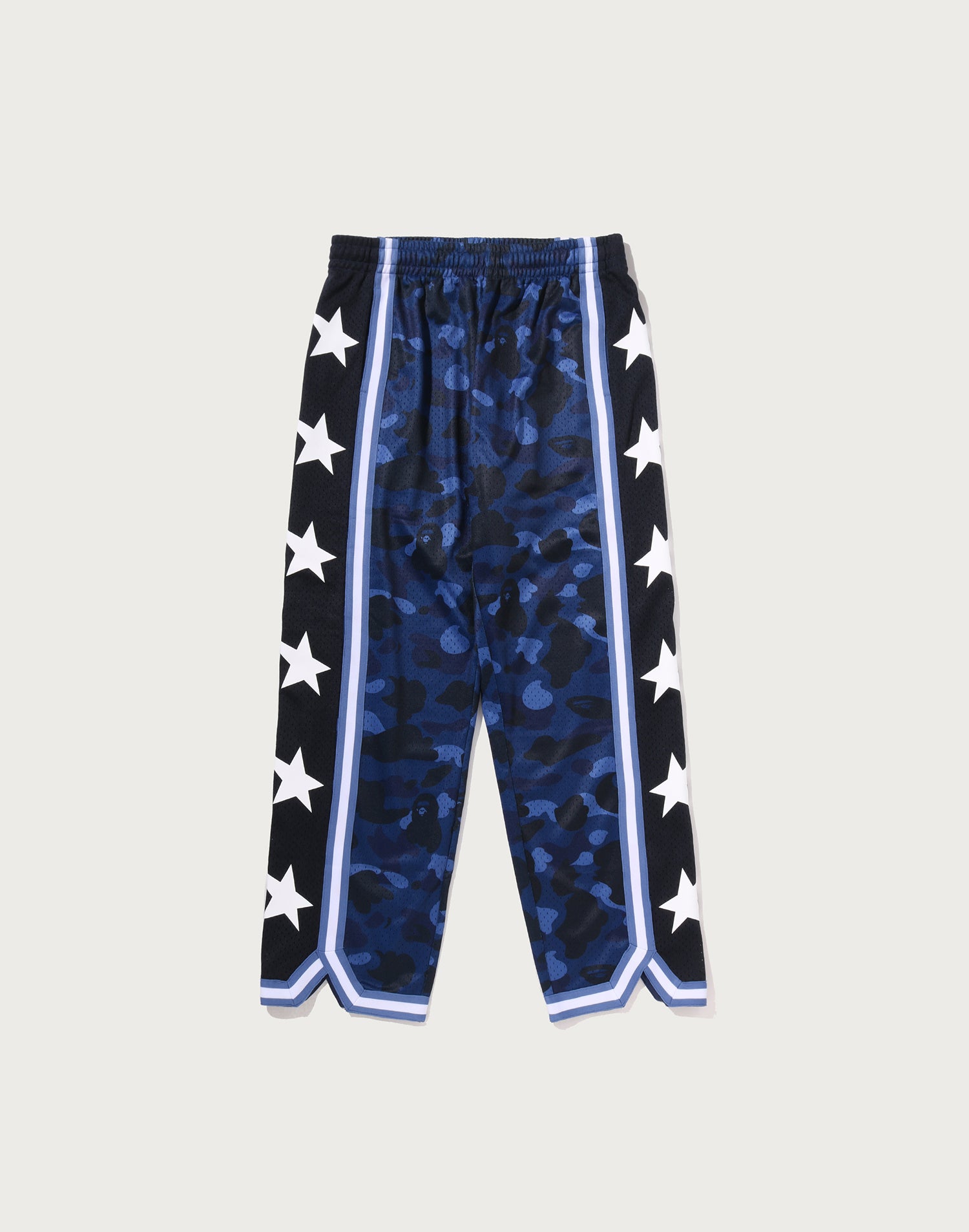 COLOR CAMO MESH HIGH SPLIT SNAP BUTTON RELAXED FIT PANTS MENS