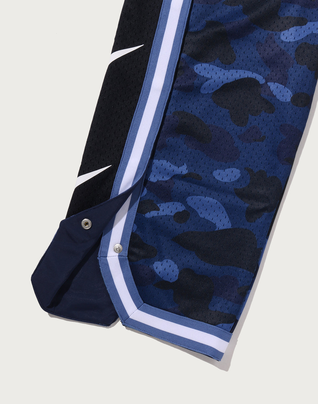 COLOR CAMO MESH HIGH SPLIT SNAP BUTTON RELAXED FIT PANTS MENS