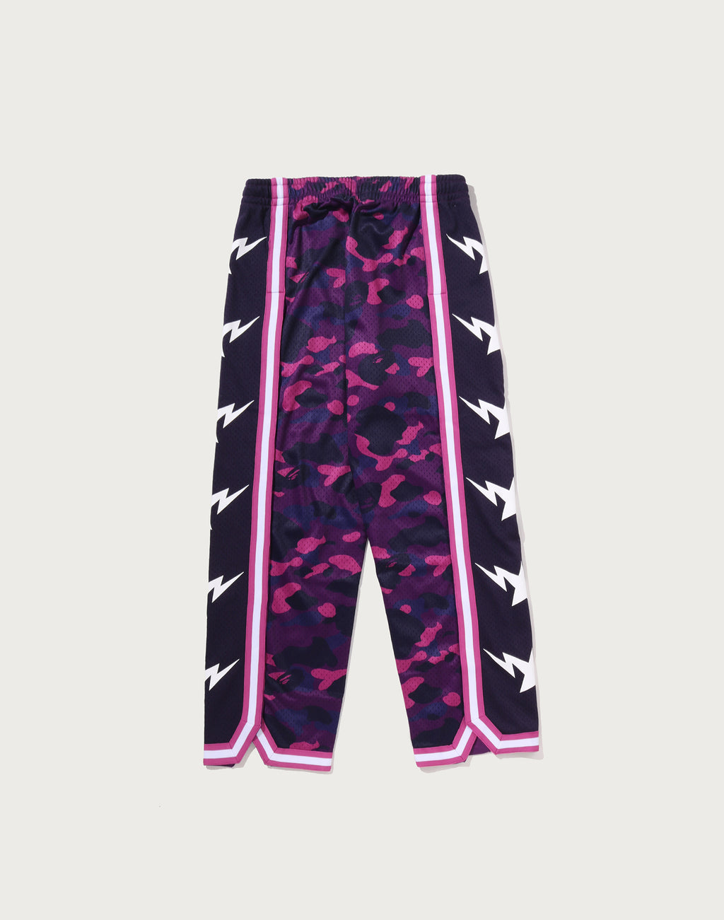 COLOR CAMO MESH HIGH SPLIT SNAP BUTTON RELAXED FIT PANTS MENS