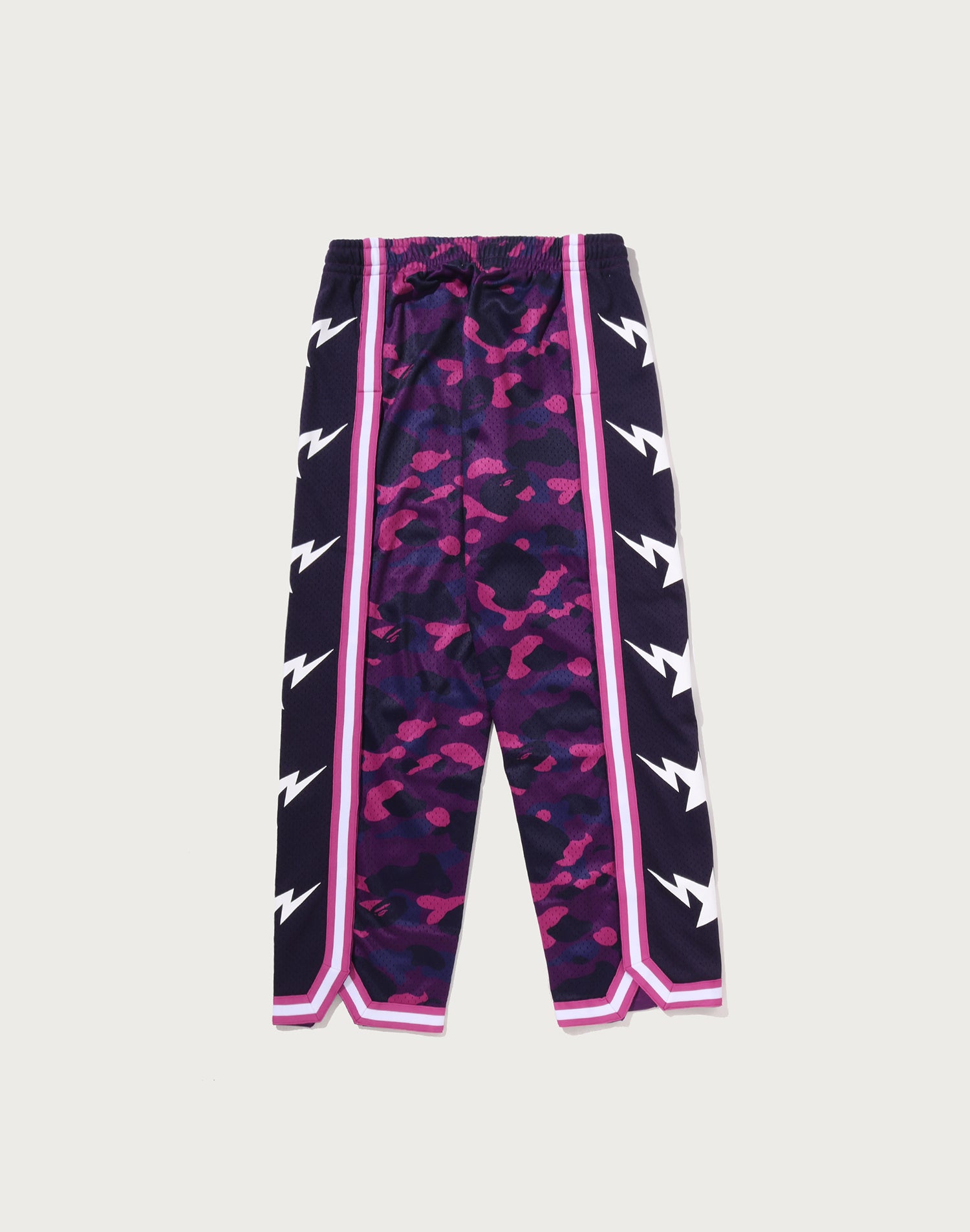 COLOR CAMO MESH HIGH SPLIT SNAP BUTTON RELAXED FIT PANTS MENS