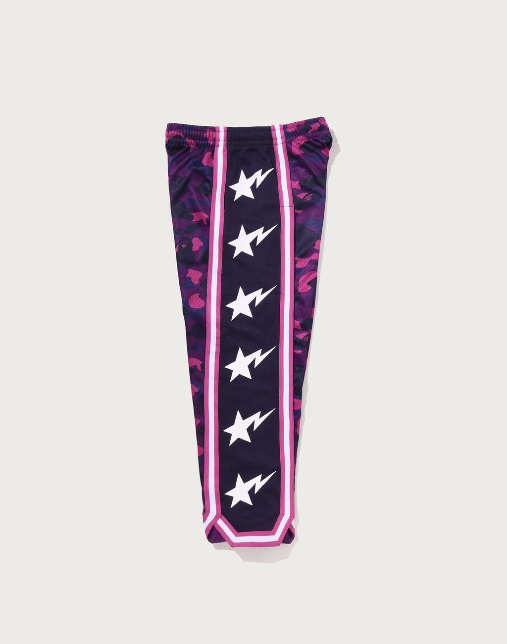 COLOR CAMO MESH HIGH SPLIT SNAP BUTTON RELAXED FIT PANTS MENS