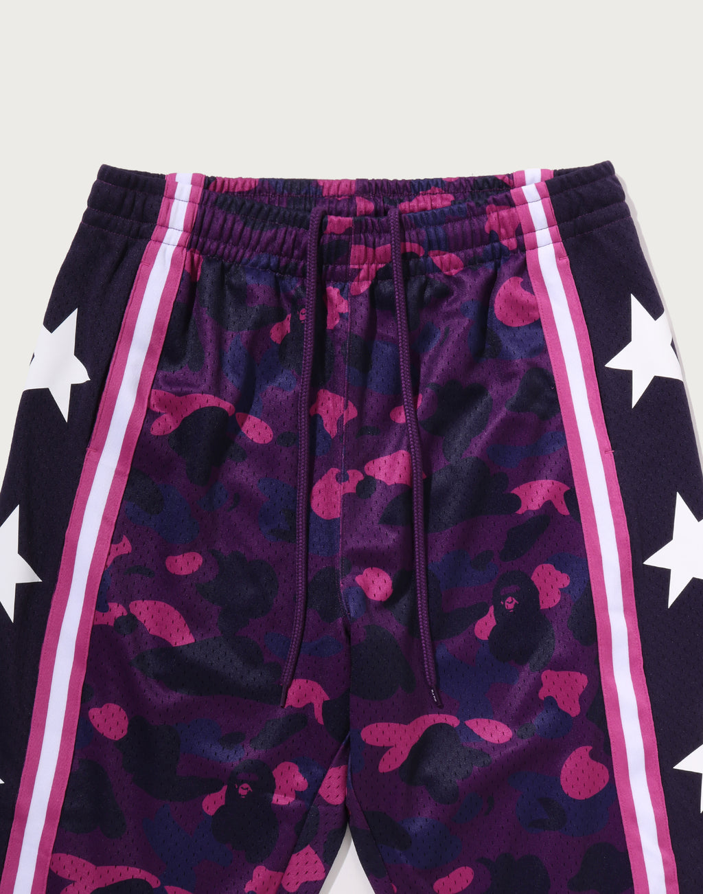 COLOR CAMO MESH HIGH SPLIT SNAP BUTTON RELAXED FIT PANTS MENS