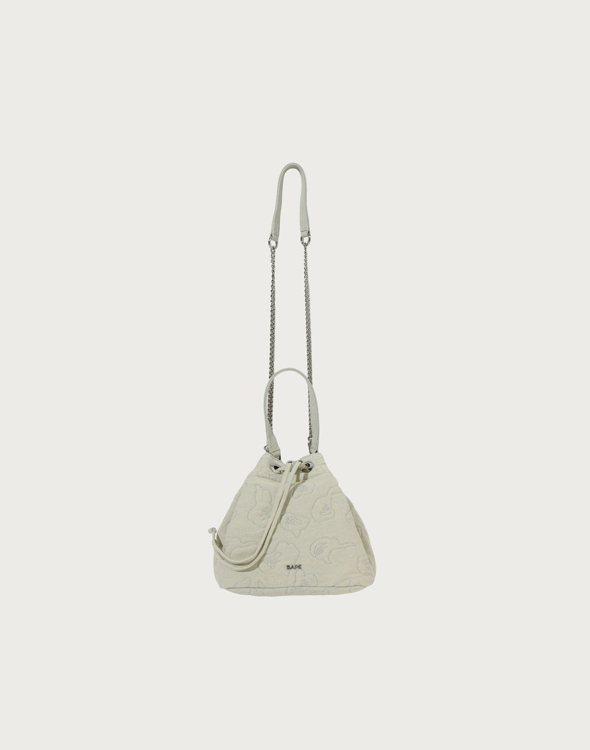 DENIM CAMO QUILTING BUCKET BAG LADIES