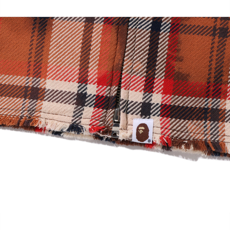 BLEACHED BAPE CHECK ZIP SHIRT MENS