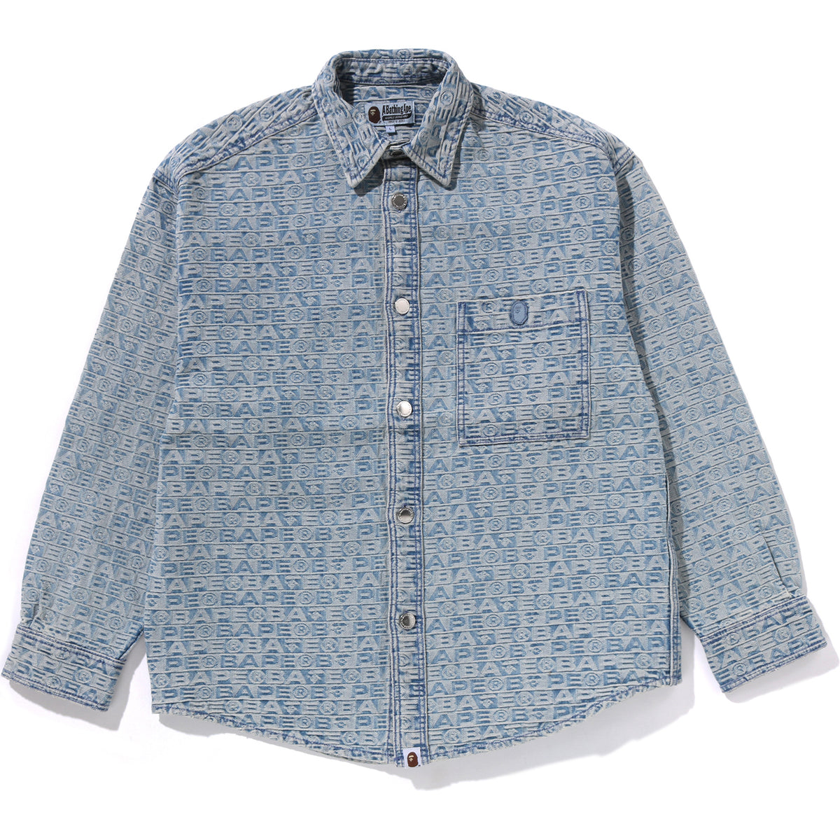 LUX SPORT PATTERN JACQUARD 10OZ DENIM SHIRTS MENS