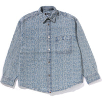 LUX SPORT PATTERN JACQUARD 10OZ DENIM SHIRTS MENS