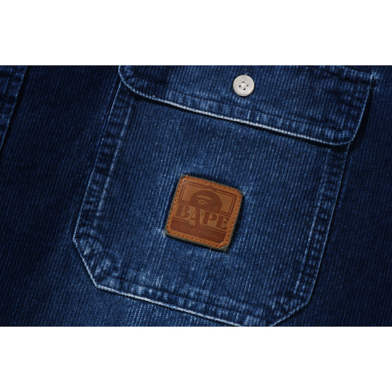 INDIGO DYE CORDUROY LS SHIRTS MENS