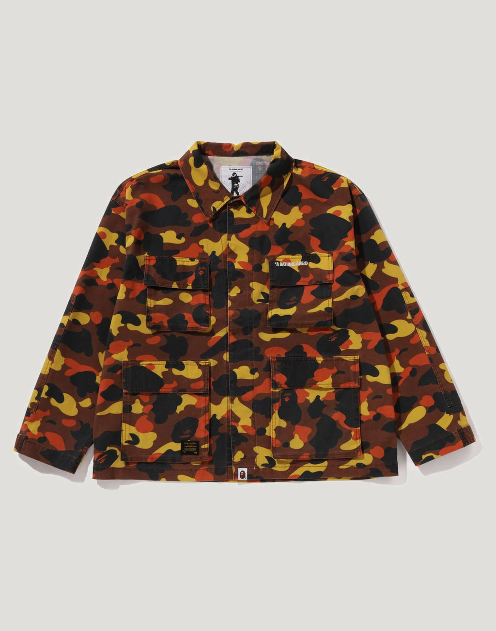 1ST CAMO HEAVY WASHED MULTI POCKET CARGO LS SHIRT MENS