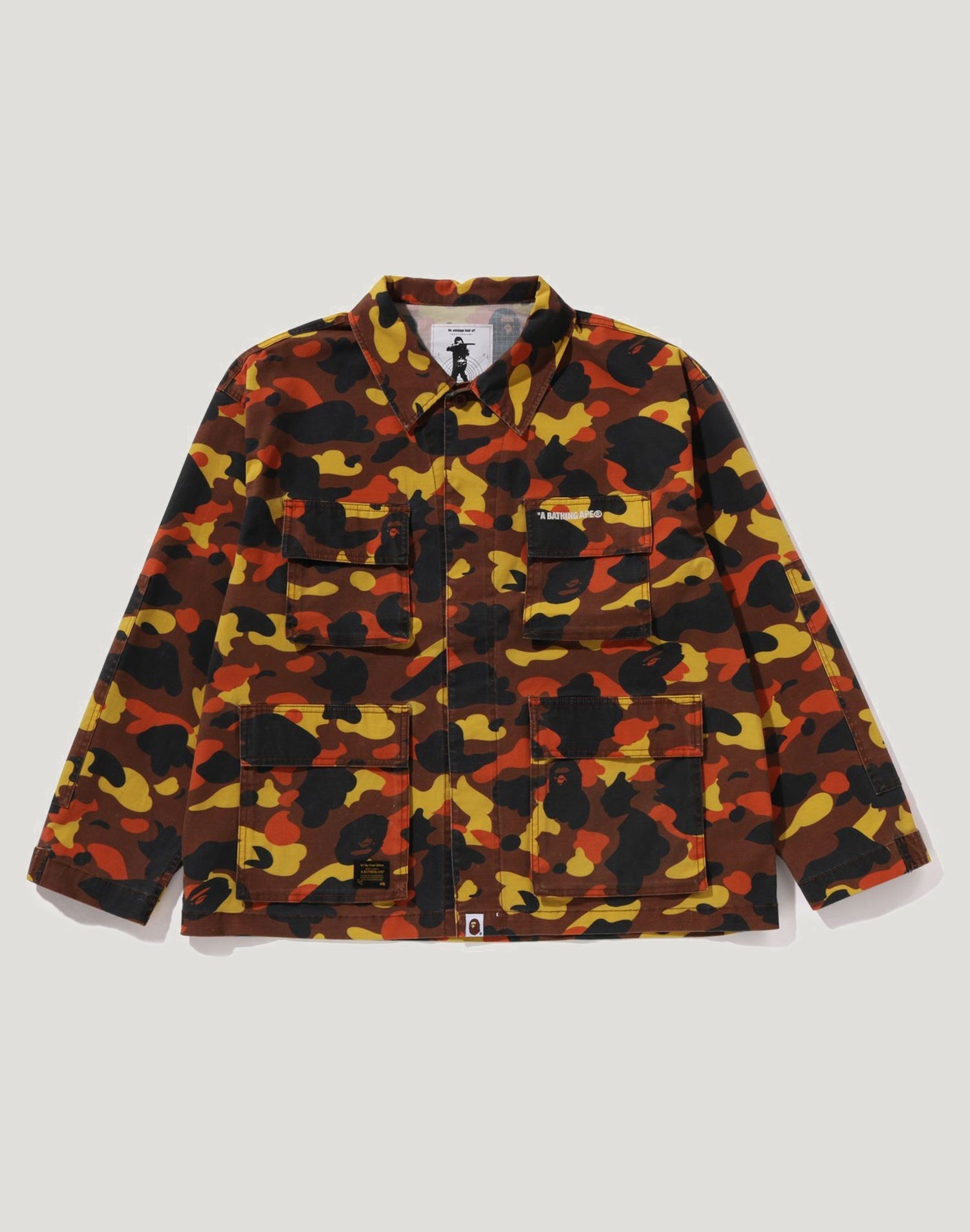 1ST CAMO HEAVY WASHED MULTI POCKET CARGO LS SHIRT MENS