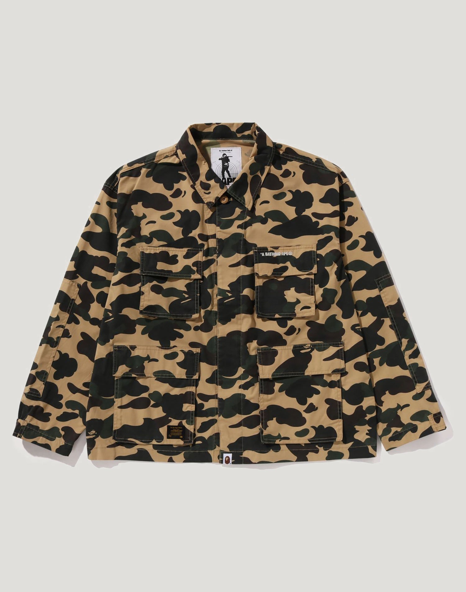 1ST CAMO HEAVY WASHED MULTI POCKET CARGO LS SHIRT MENS
