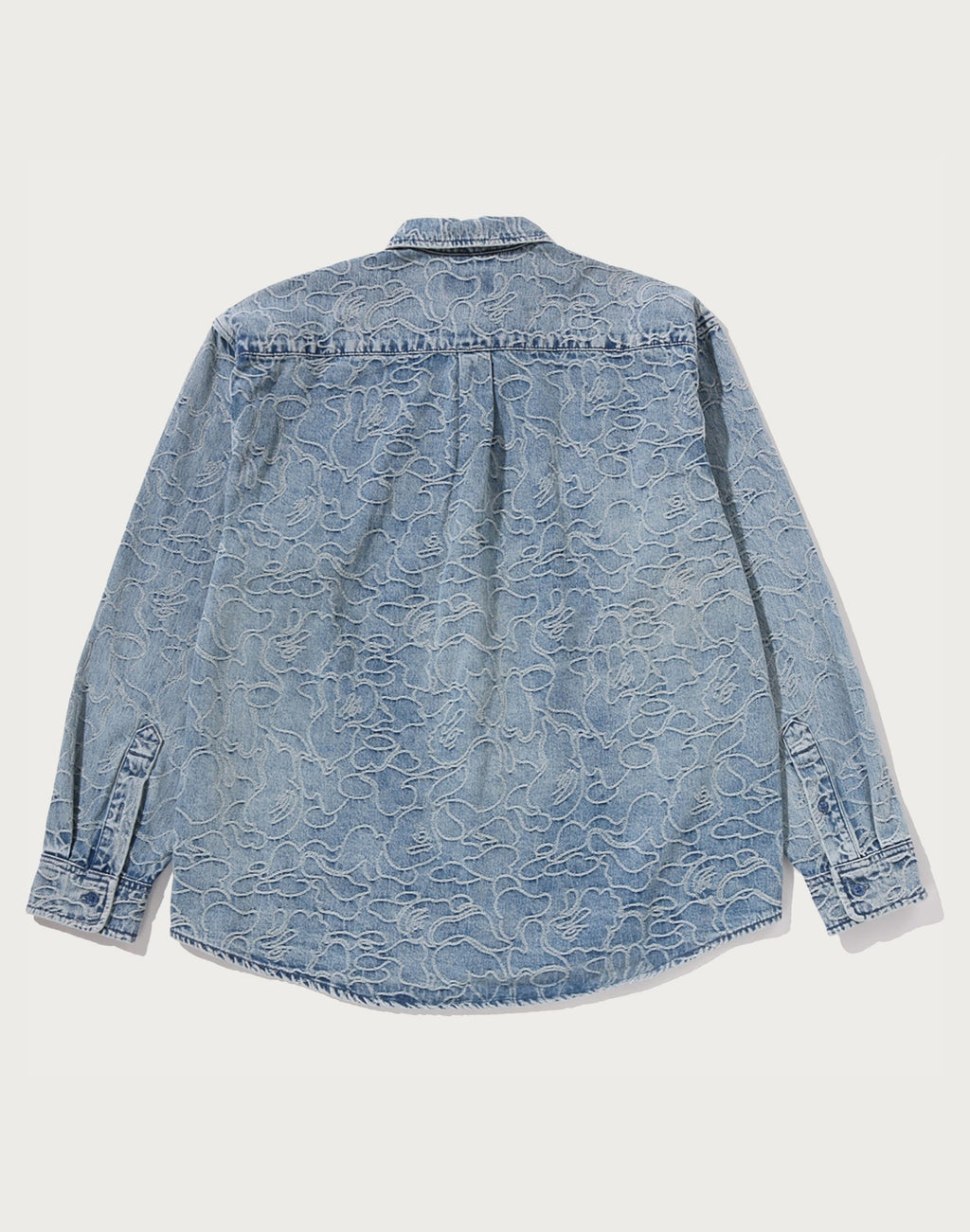 ONE POINT LINE CAMO JACQUARD DENIM LS SHIRT MENS