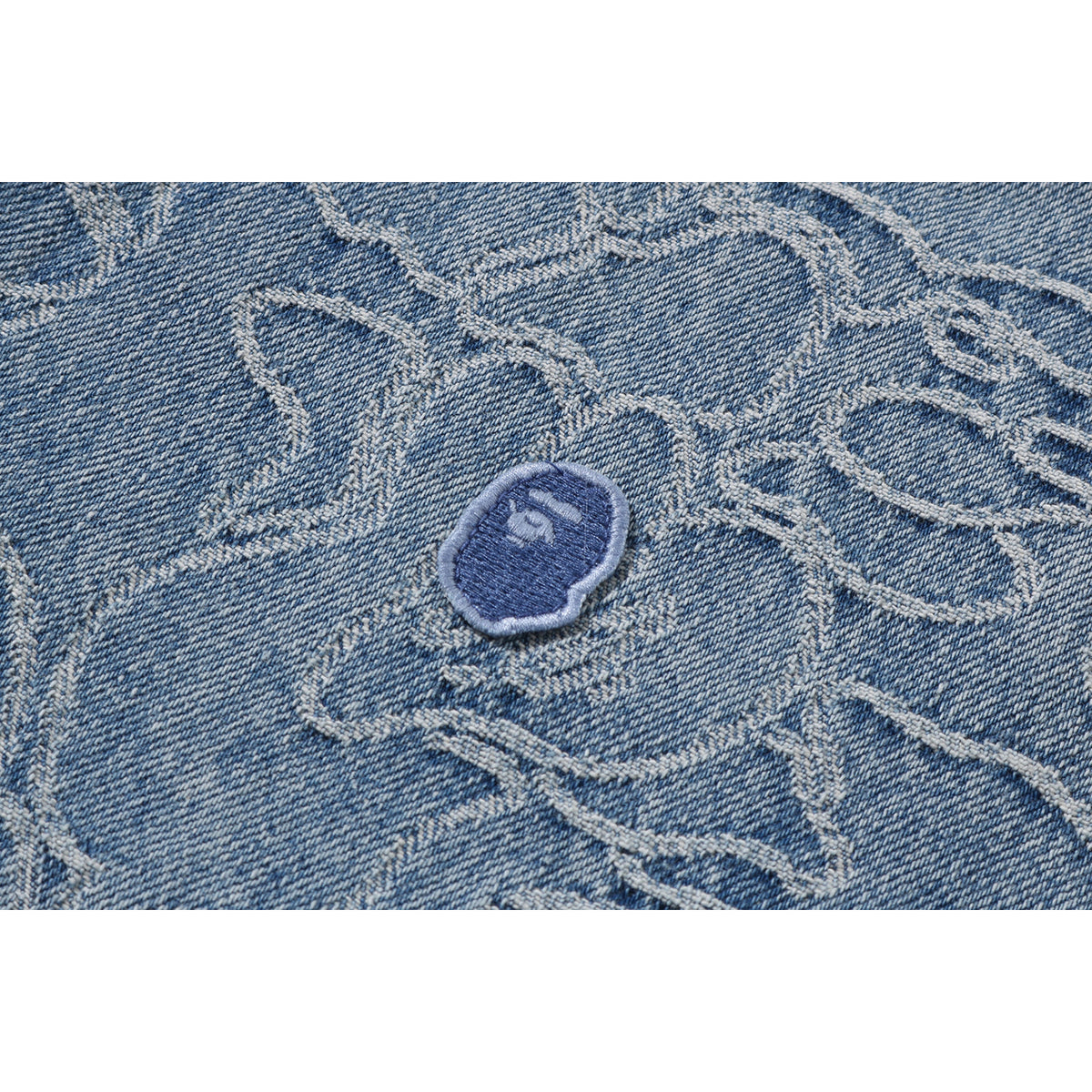 ONE POINT LINE CAMO JACQUARD DENIM LS SHIRT MENS