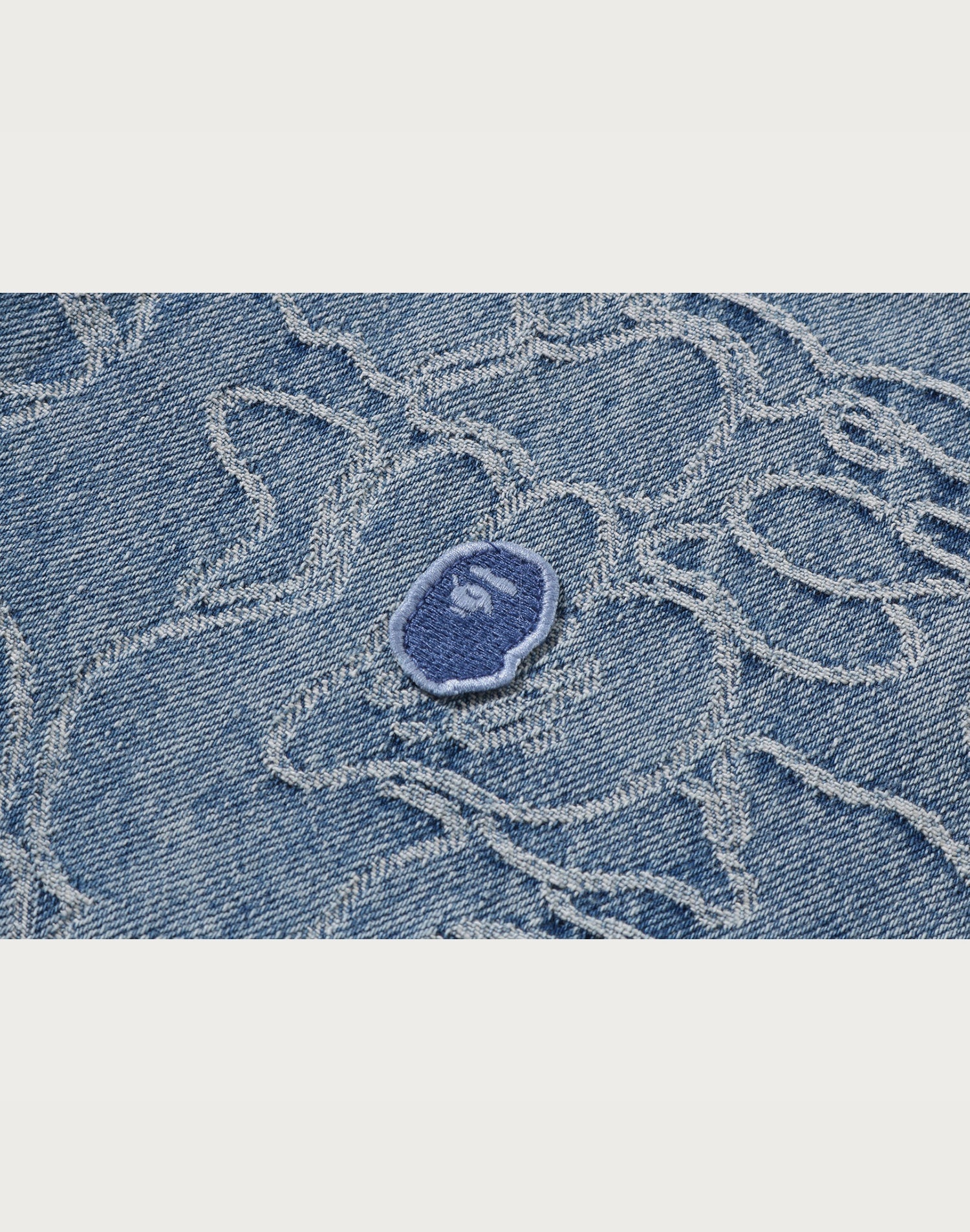 ONE POINT LINE CAMO JACQUARD DENIM LS SHIRT MENS