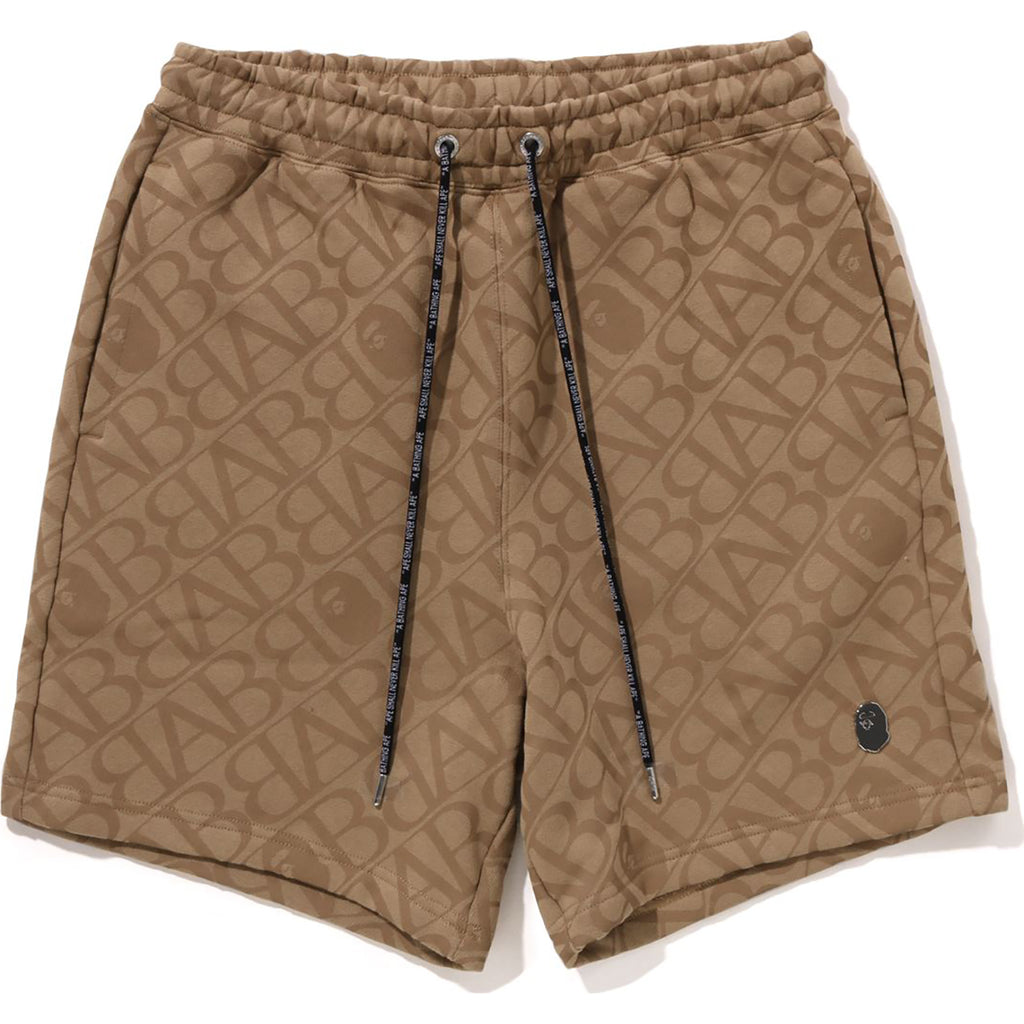 SPORT MONOGRAM METAL LOGO PIN SWEAT SHORTS MENS | us.bape.com