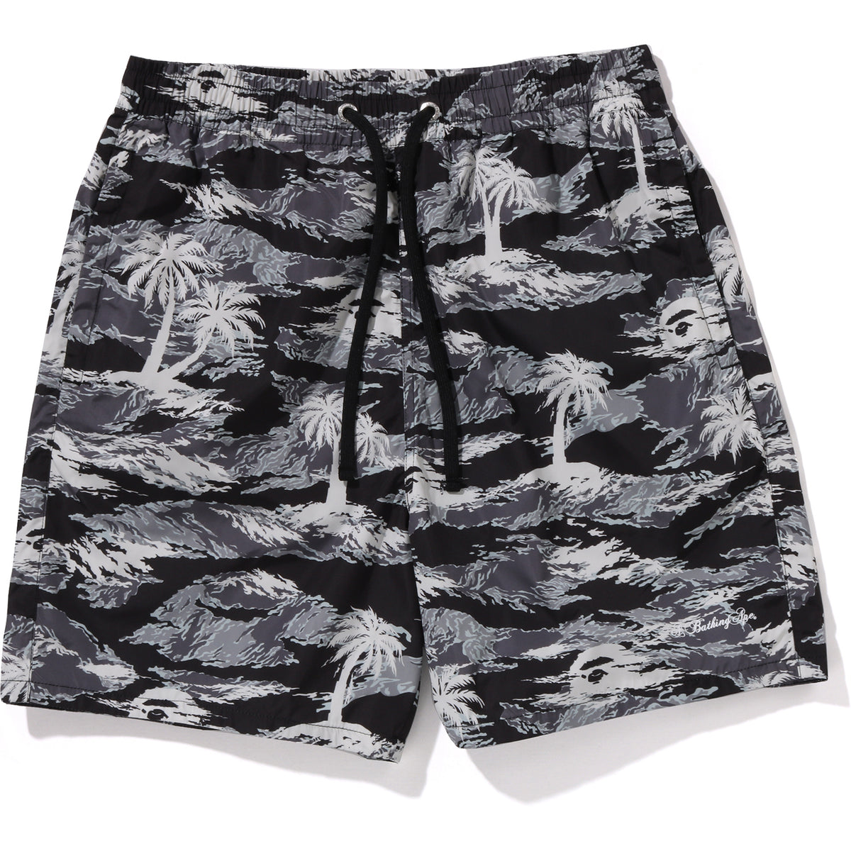 PALM TREE CAMO RELAXED FIT BEACH SHORTS MENS