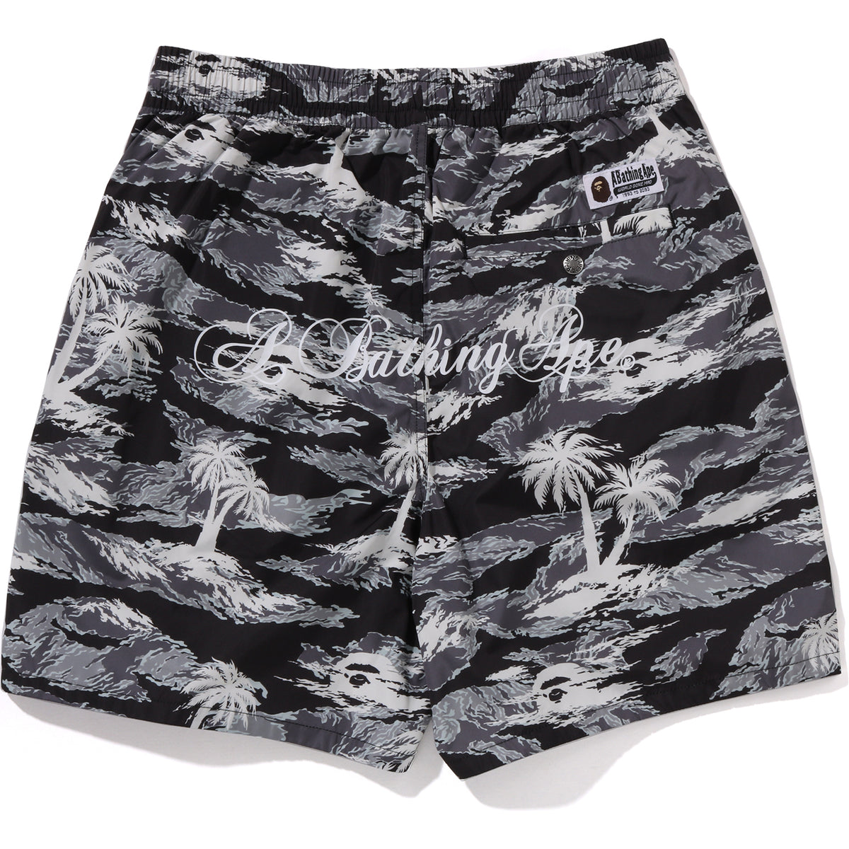 PALM TREE CAMO RELAXED FIT BEACH SHORTS MENS