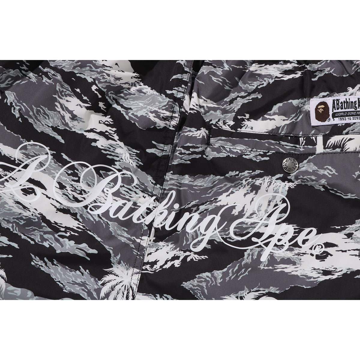 PALM TREE CAMO RELAXED FIT BEACH SHORTS MENS