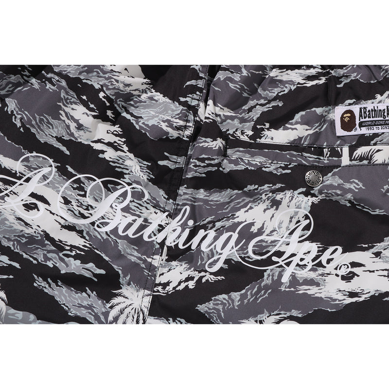 PALM TREE CAMO RELAXED FIT BEACH SHORTS MENS