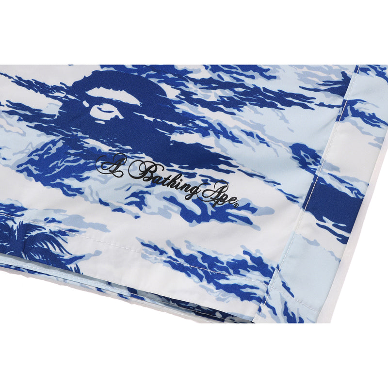 PALM TREE CAMO RELAXED FIT BEACH SHORTS MENS
