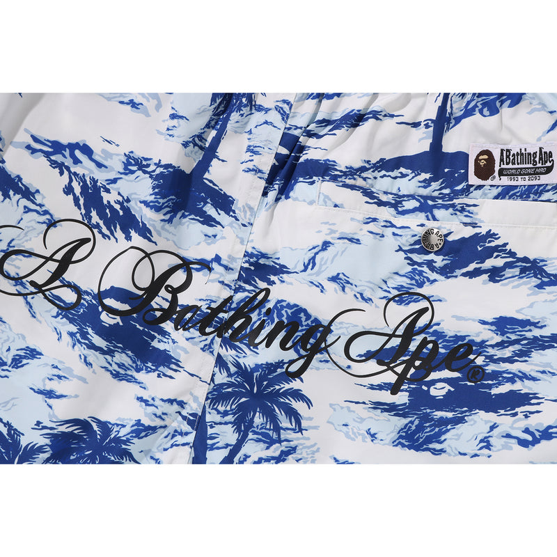 PALM TREE CAMO RELAXED FIT BEACH SHORTS MENS