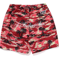 PALM TREE CAMO RELAXED FIT BEACH SHORTS MENS