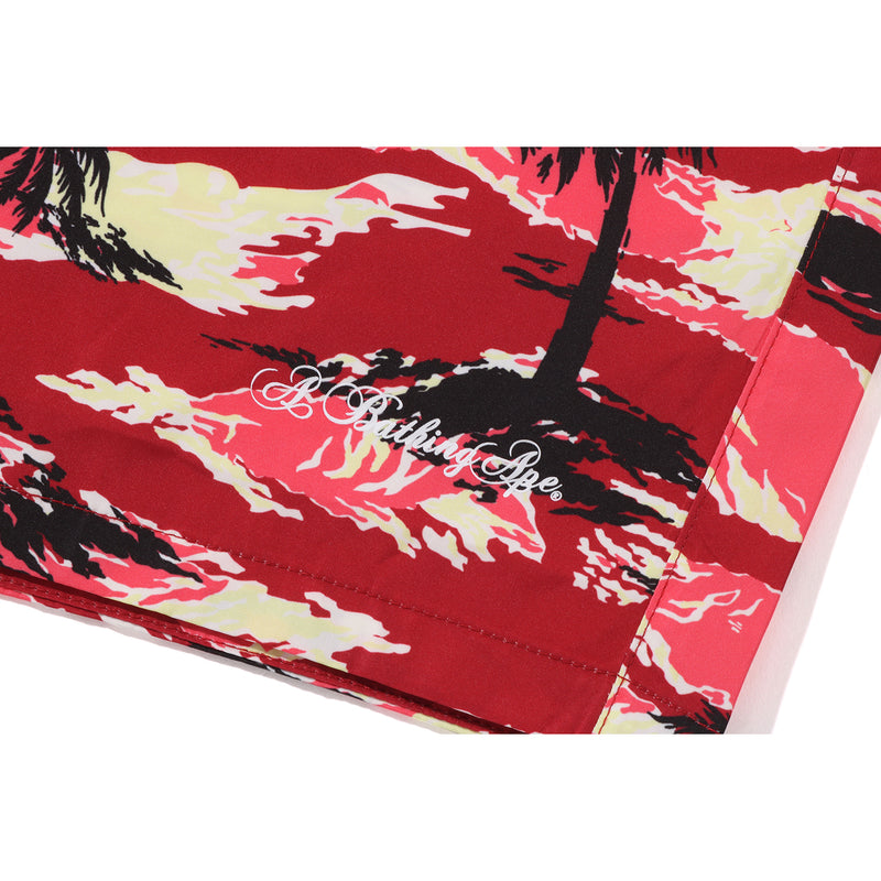 PALM TREE CAMO RELAXED FIT BEACH SHORTS MENS