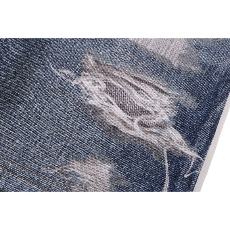 BAPE DENIM PRINT SWEAT SHORTS KIDS