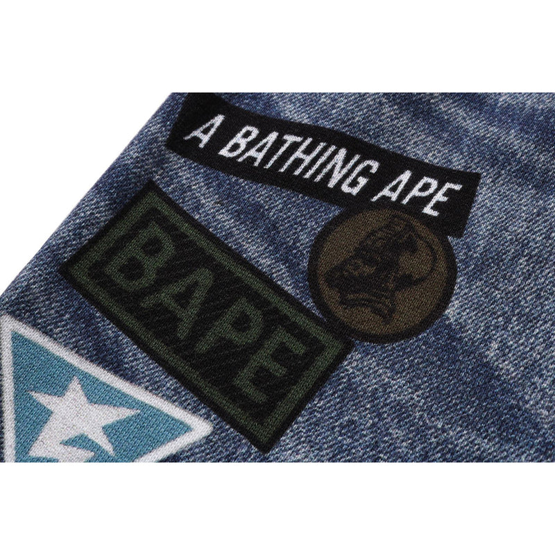 BAPE DENIM PRINT SWEAT SHORTS KIDS