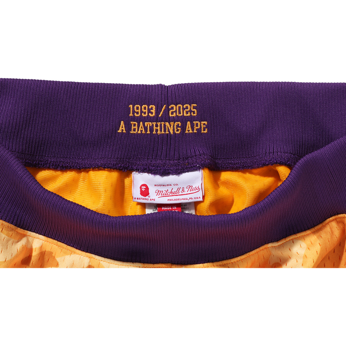 BAPE X M&N NBA - LOS ANGELES LAKERS SWINGMAN SHORTS MENS