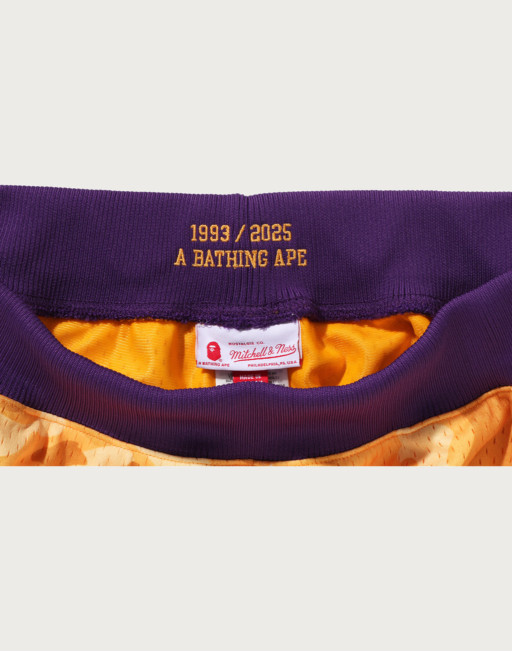 BAPE X M&N NBA - LOS ANGELES LAKERS SWINGMAN SHORTS MENS