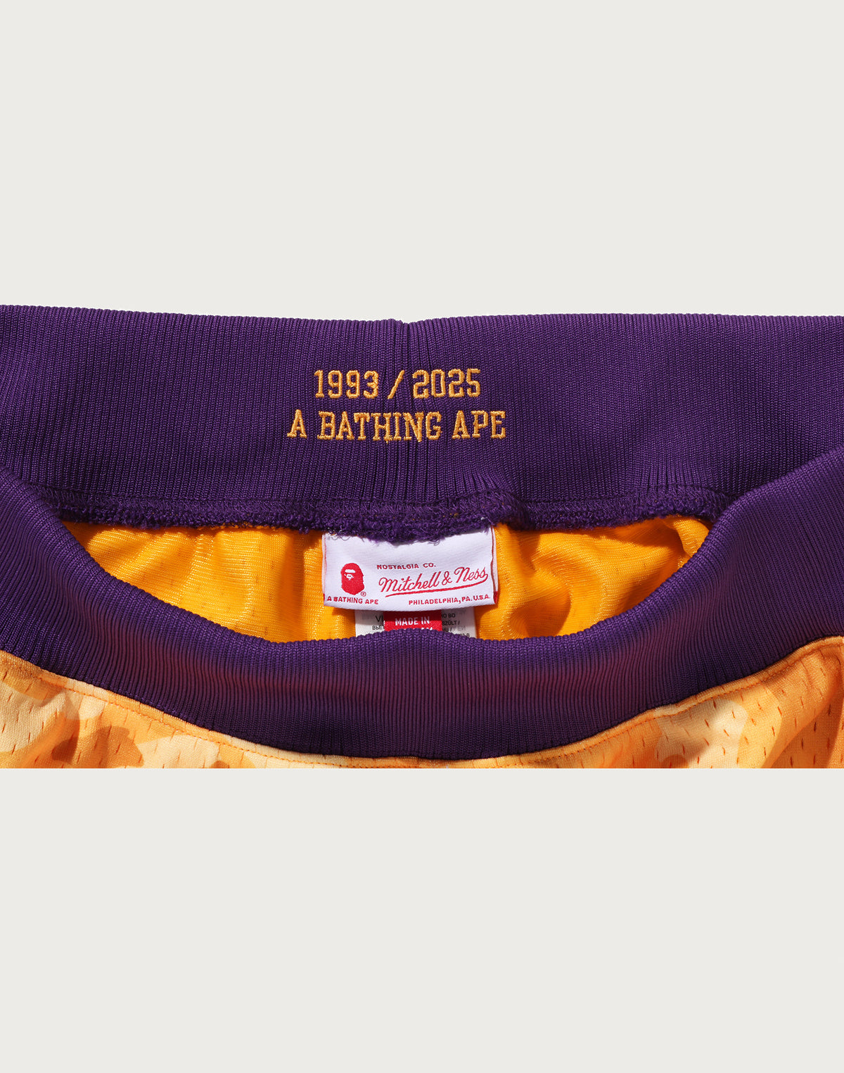 BAPE X M&N NBA - LOS ANGELES LAKERS SWINGMAN SHORTS MENS