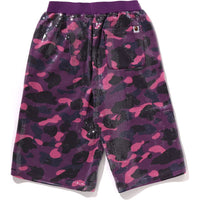 COLOR CAMO APE HEAD SEQUIN SWEAT SHORTS LADIES